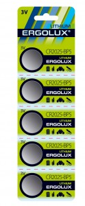   - CR2025 Lithium 3V BP-1/5 "Ergolux" 
