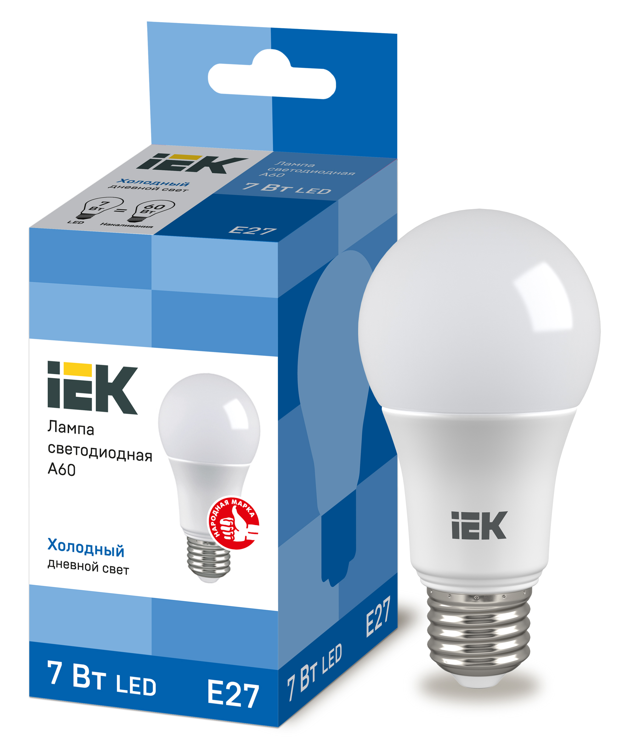 LED - A60-FR-07W-230V-E27-6500K "IEK" (10/100)